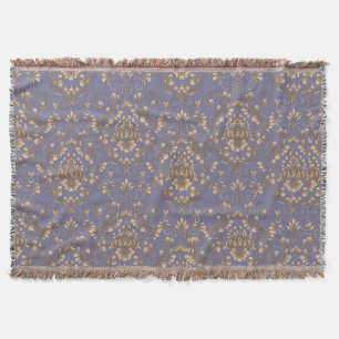 Élégante couverture de jet en damas doré Périwin