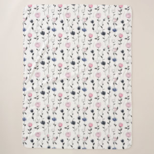 Élégante couverture de sherpa motif rose