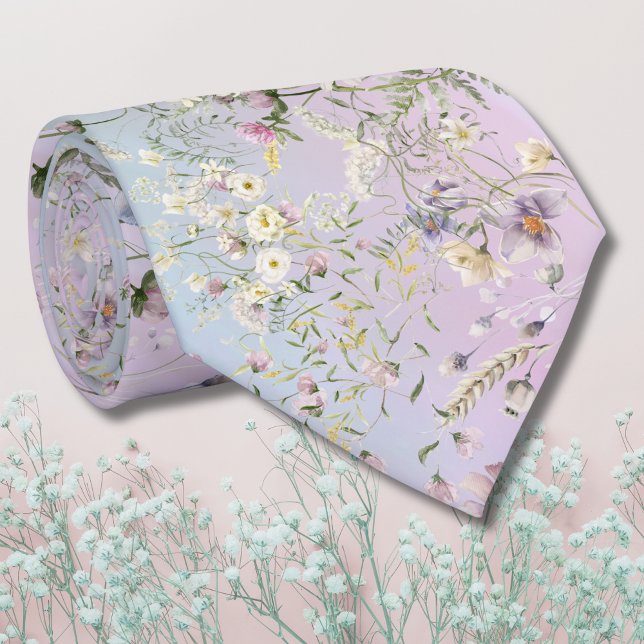Élégante cravate Mariage rose et périphérique (Créateur téléchargé)