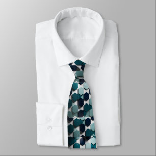 Elégante Cravate Turquoise, marine et blanche