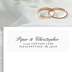 Élégante Cursive Script Mariage Adresse de retour