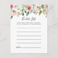 Elégante Dainty Automne Floral Bucket List Cartes