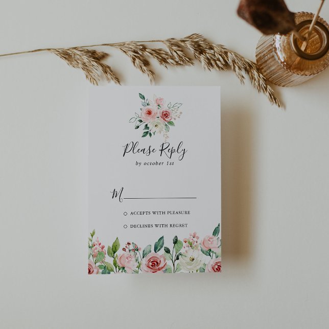 Élégante Dainty Automne Floral RSVP (Créateur téléchargé)