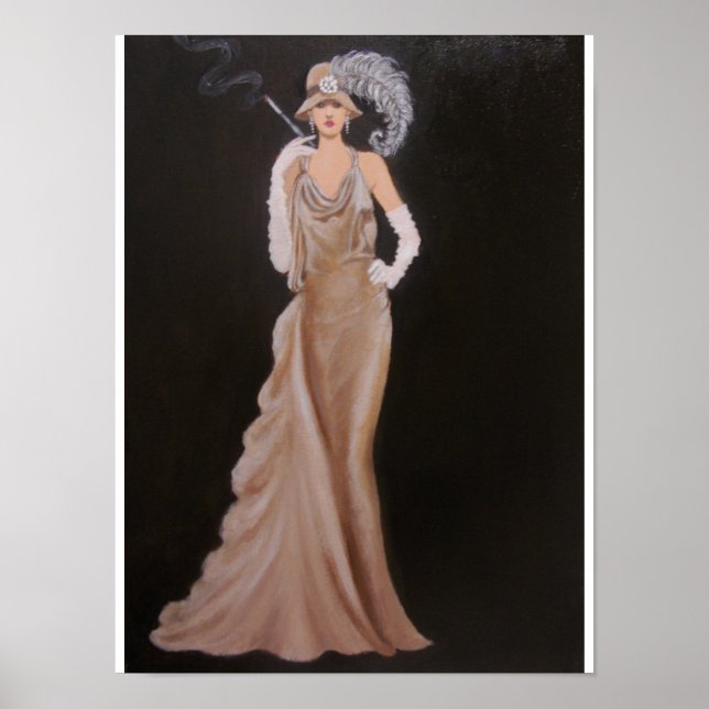 ÉLÉGANTE DAME VINTAGE, POSTER (Devant)