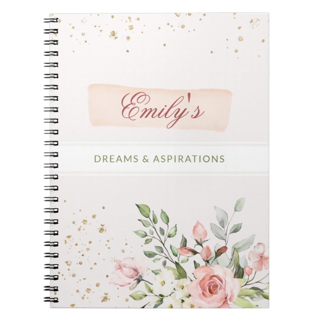 Elégante Dames Journal Fille Floral Pastel Rose Ch (Devant)