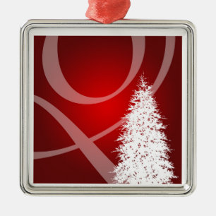 Élégante décoration d'arbre de Noël blanc roug