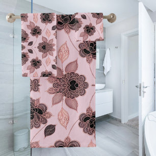 Elégante dentelle rose et noire de style vintage