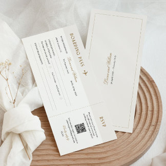 Elégante Destination Mariage Carte d'embarquement
