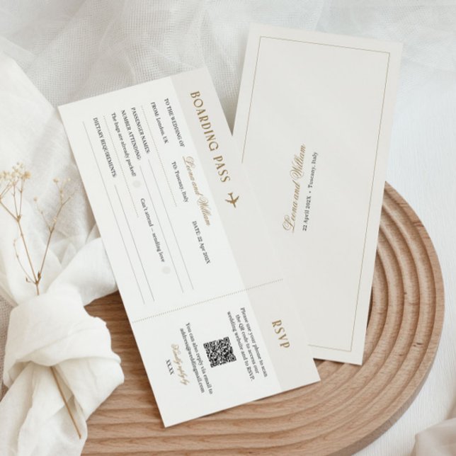 Elégante Destination Mariage Carte d'embarquement  (Créateur téléchargé)