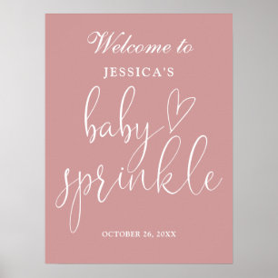 Élégante Dusty Rose rose Baby Sprinkl Affiche de b
