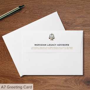 Élégante échelle de justice Logo A7 Enveloppe
