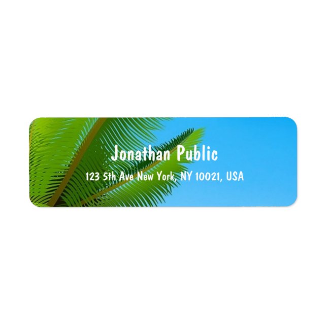 Élégante écriture Modèle Palm Feuille Blue Sky (Devant)