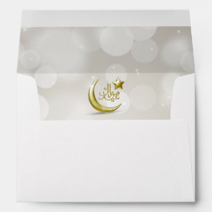 Élégante Eid Moubarak Gold Moon Star - Enveloppe A