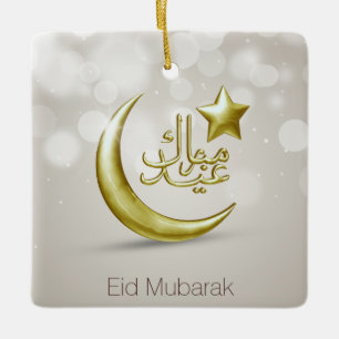 Élégante Eid Moubarak Gold Moon Star - Ornement