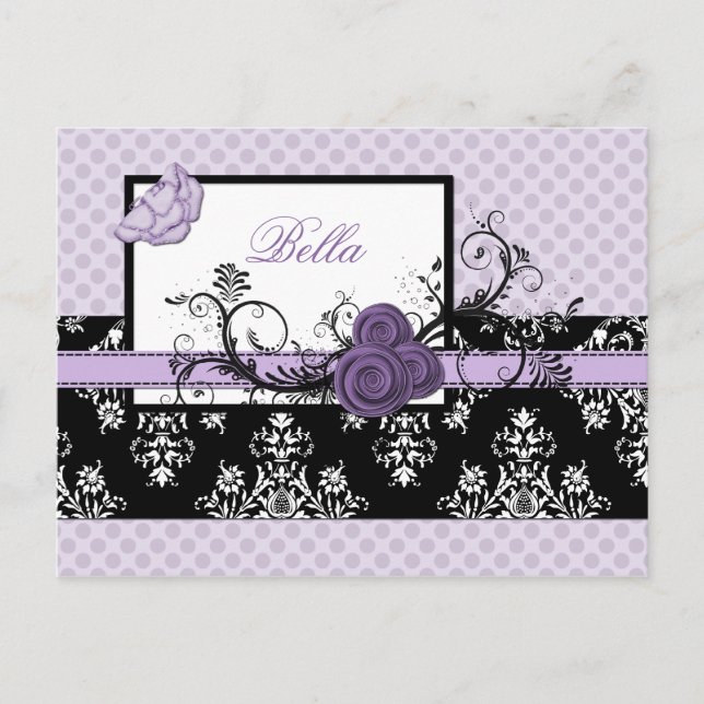 élégante entreprise florale violet MerciYou Cartes (Devant)