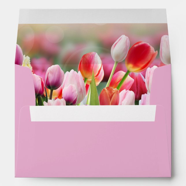 Élégante enveloppe colorée de fleurs de tulipe (Dos (Bas))
