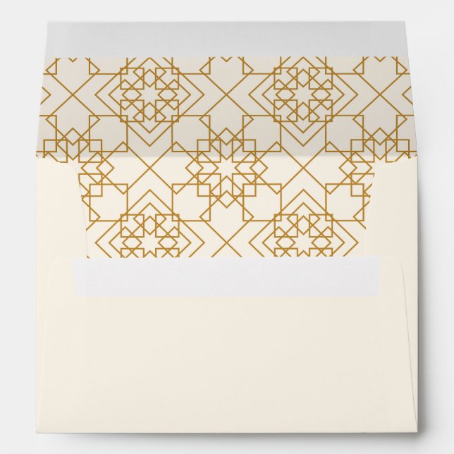 Élégante Enveloppe Crème Et Or (Dos (Bas))