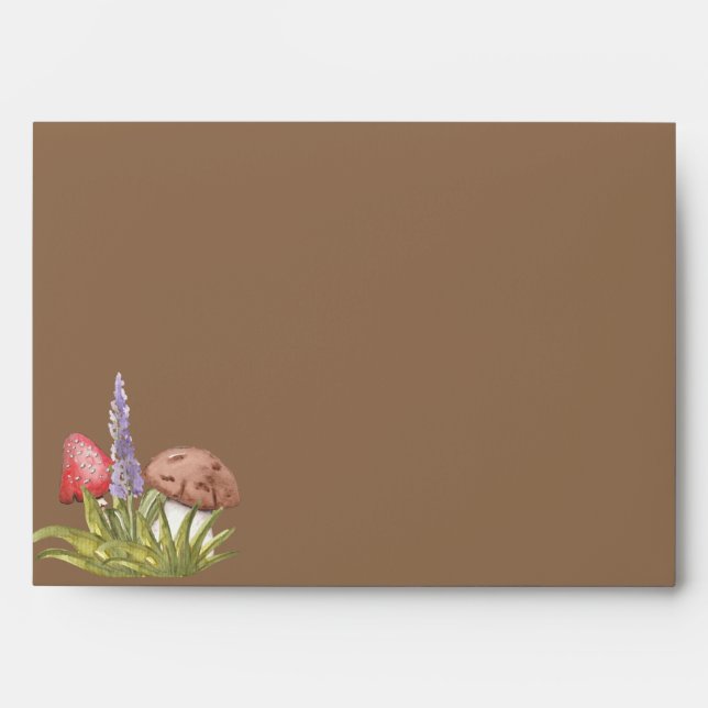 Elégante enveloppe de bois de champignon d'aquarel (Devant)