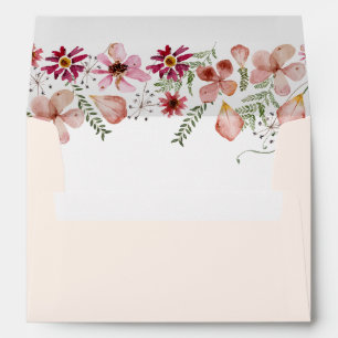 Élégante enveloppe de carte Boho rose simple 5 x 7