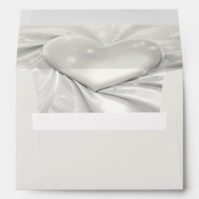 Élégante enveloppe de coeur crème blanche (Dos (Bas))