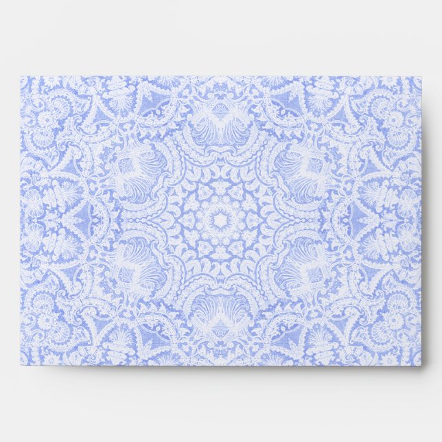 Élégante enveloppe de dentelle baroque bleu (Devant)