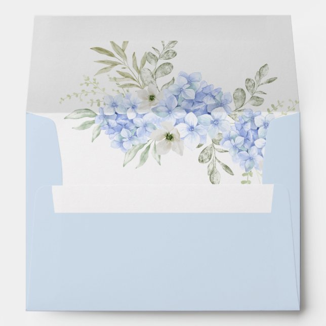 Élégante enveloppe de Faire-part de mariage Blue H (Dos (Bas))