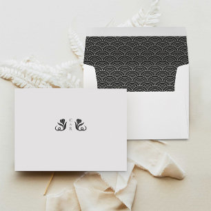 Élégante enveloppe de Faire-part de mariage noire 