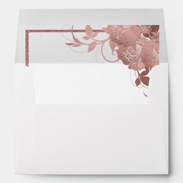 Élégante enveloppe de Faire-part de mariage or Ros (Dos (Bas))