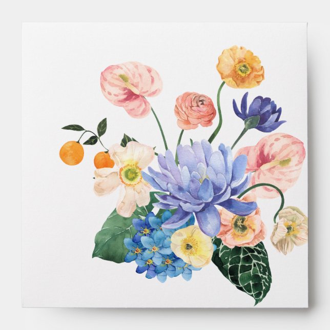 Élégante enveloppe de Fêtes des mariées florales (Devant)