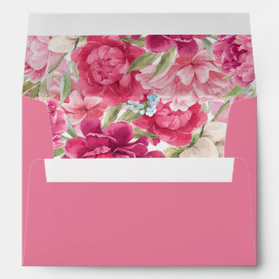 Élégante enveloppe de fleurs de pivoine rose