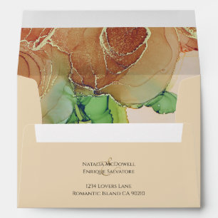 Élégante enveloppe de Mariage Brown de rouille