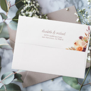 Elégante enveloppe de Mariage floral aquarelle