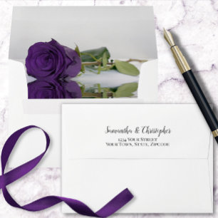 Élégante enveloppe de Mariage Rose Royal Purple