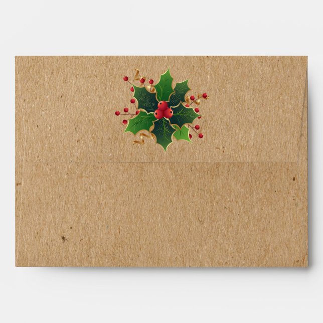 Élégante enveloppe de Noël vintage (Dos (Haut rabat))