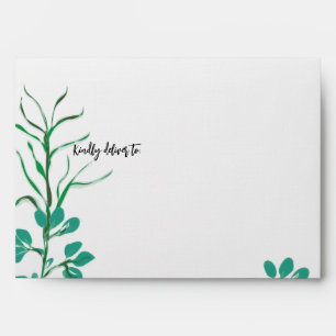 Élégante enveloppe de papeterie Mariage de verdure