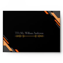 Élégante enveloppe d'invitation de mariage noire