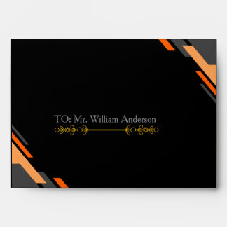 Élégante enveloppe d'invitation de mariage noire