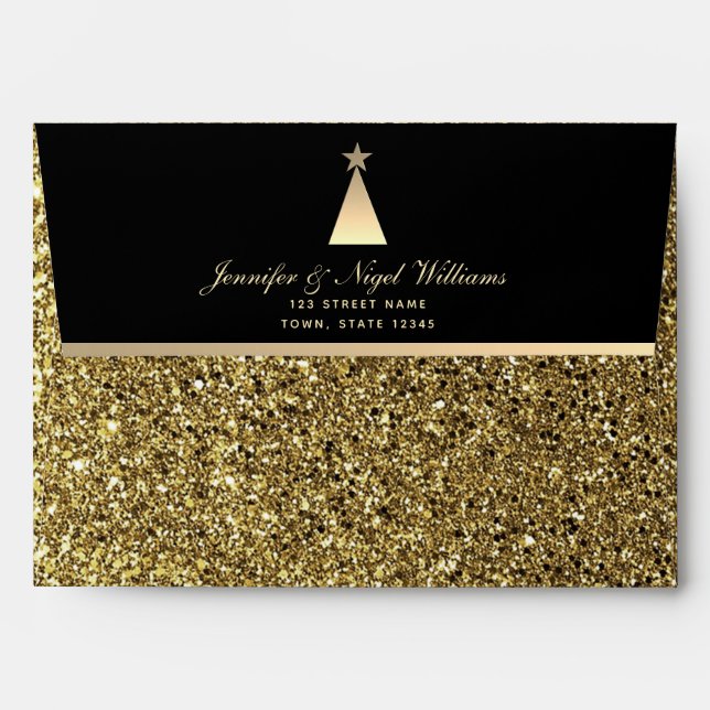 Élégante enveloppe d'or noir (Dos (Haut rabat))