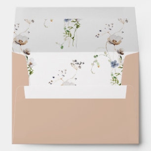 Élégante enveloppe Fleur sauvage aquarelle