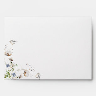 Élégante enveloppe Fleur sauvage aquarelle