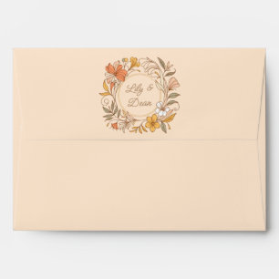 Élégante enveloppe florale Art Nouveau