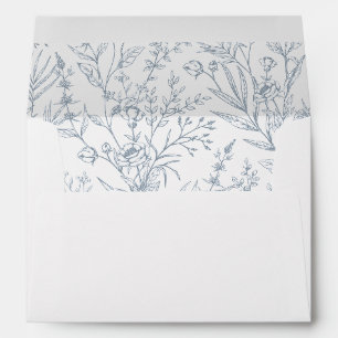 Elégante enveloppe mariage à motif floral français