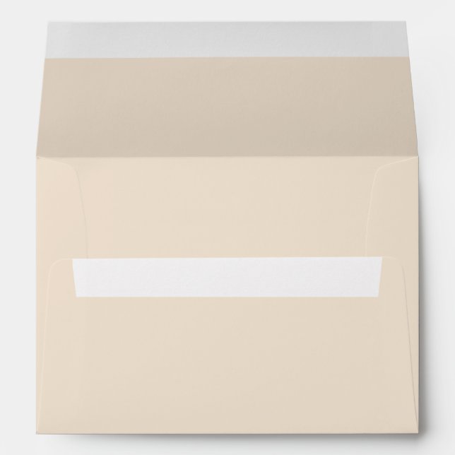 Élégante enveloppe Mariage beige paille (Dos (Bas))