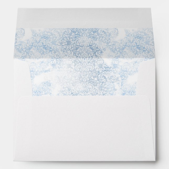 Élégante enveloppe Mariage Champagne Bleu et Blanc (Dos (Bas))