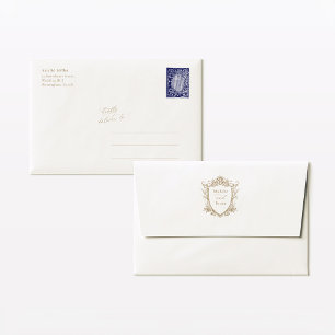 Élégante enveloppe Mariage minimaliste blanche A7