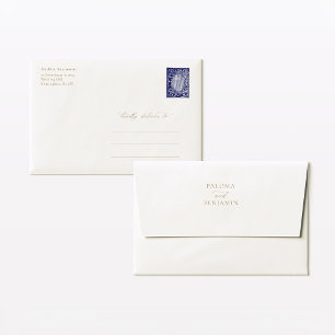 Élégante enveloppe Mariage minimaliste blanche A7