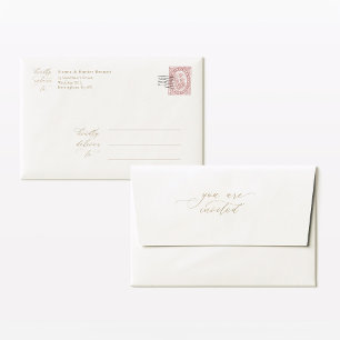 Élégante enveloppe Mariage minimaliste blanche A7