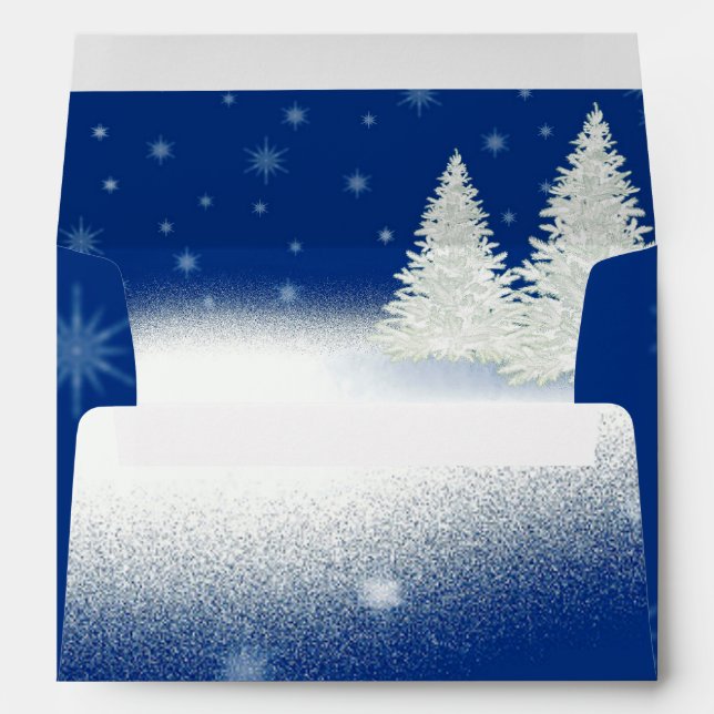 Élégante enveloppe Mariage neige hivernale du sapi (Dos (Bas))