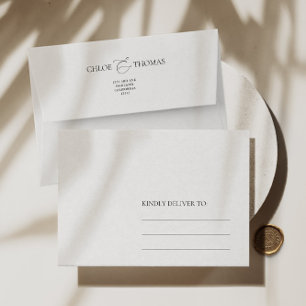 Élégante enveloppe minimaliste blanche et blanche