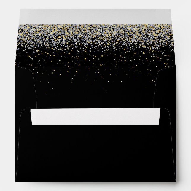 Élégante Enveloppe Noir Et Or (Dos (Bas))